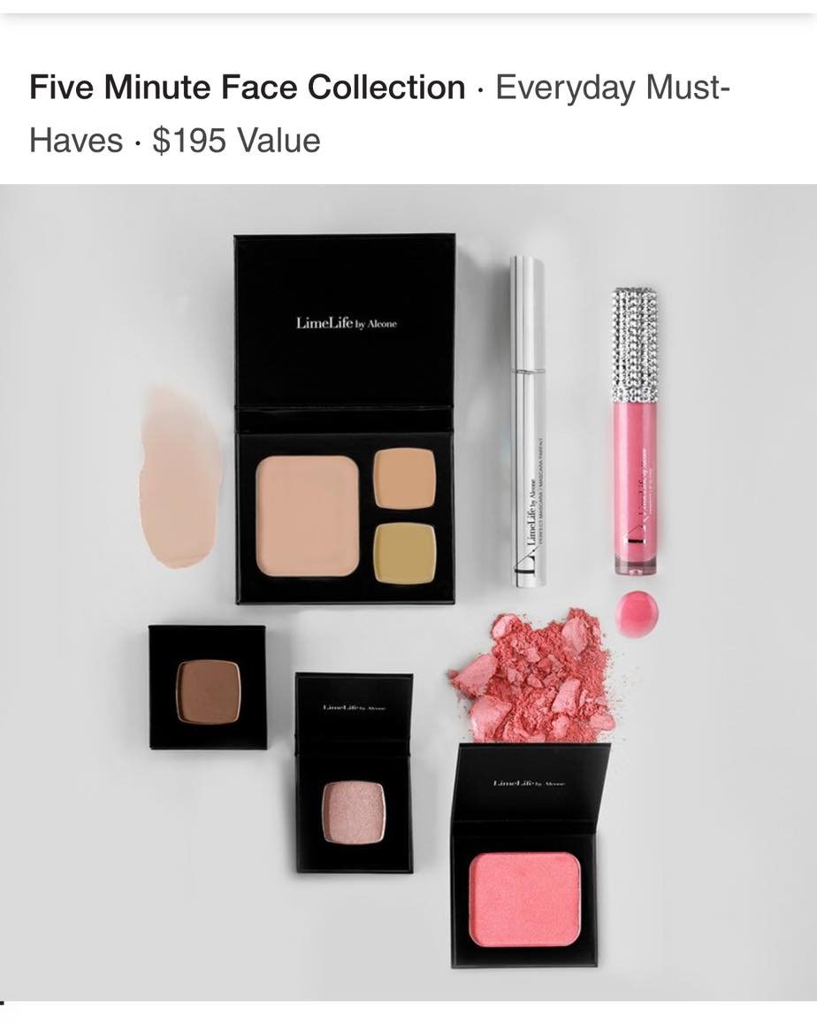 Our limited edition Five Minute Face is your solution for everyday quick makeup looks!

Choose 1 Foundation , 2 concealers, 1 powder blush, 2 eyeshadows, 1 lip gloss, mascara (option for waterproof).
Take our FoundationQuiz in the link to find your f
