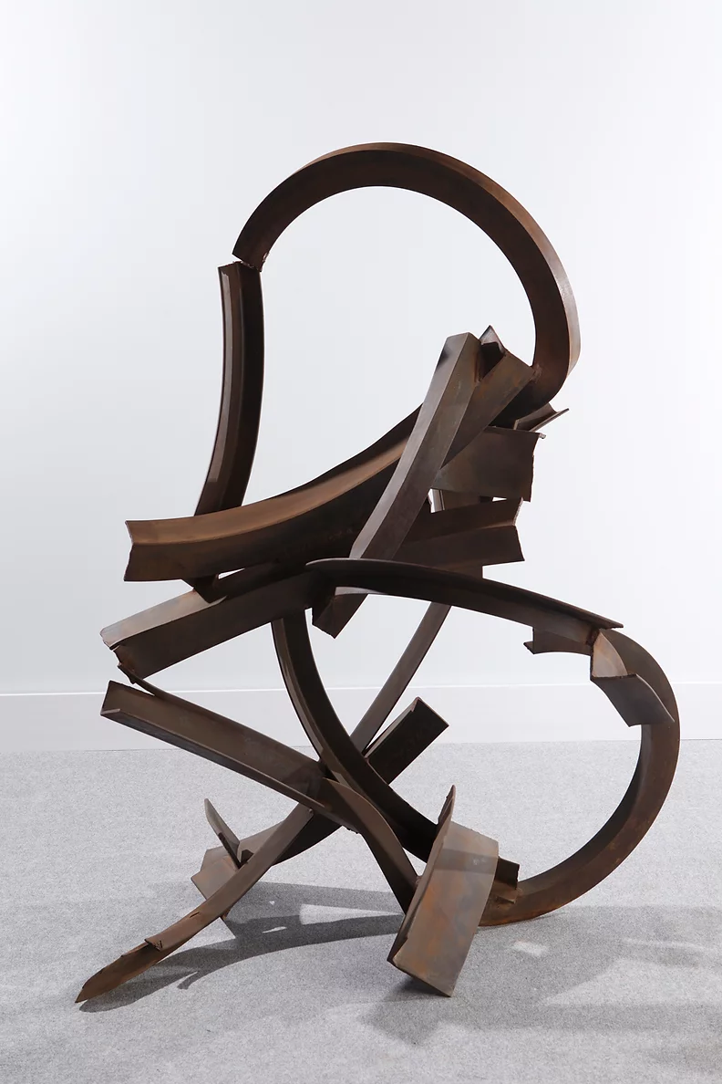 Rustbelt Baroque III
68"x 57"x 35"
mild steel, gun blue, 1990
