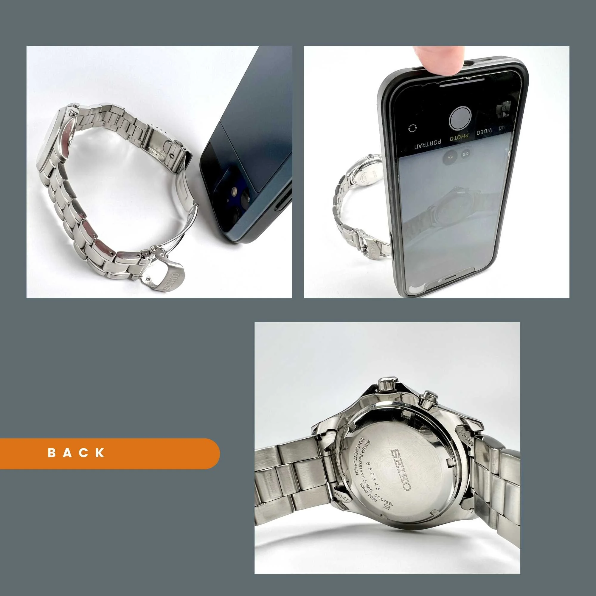 how to take a photo of the back of your watch