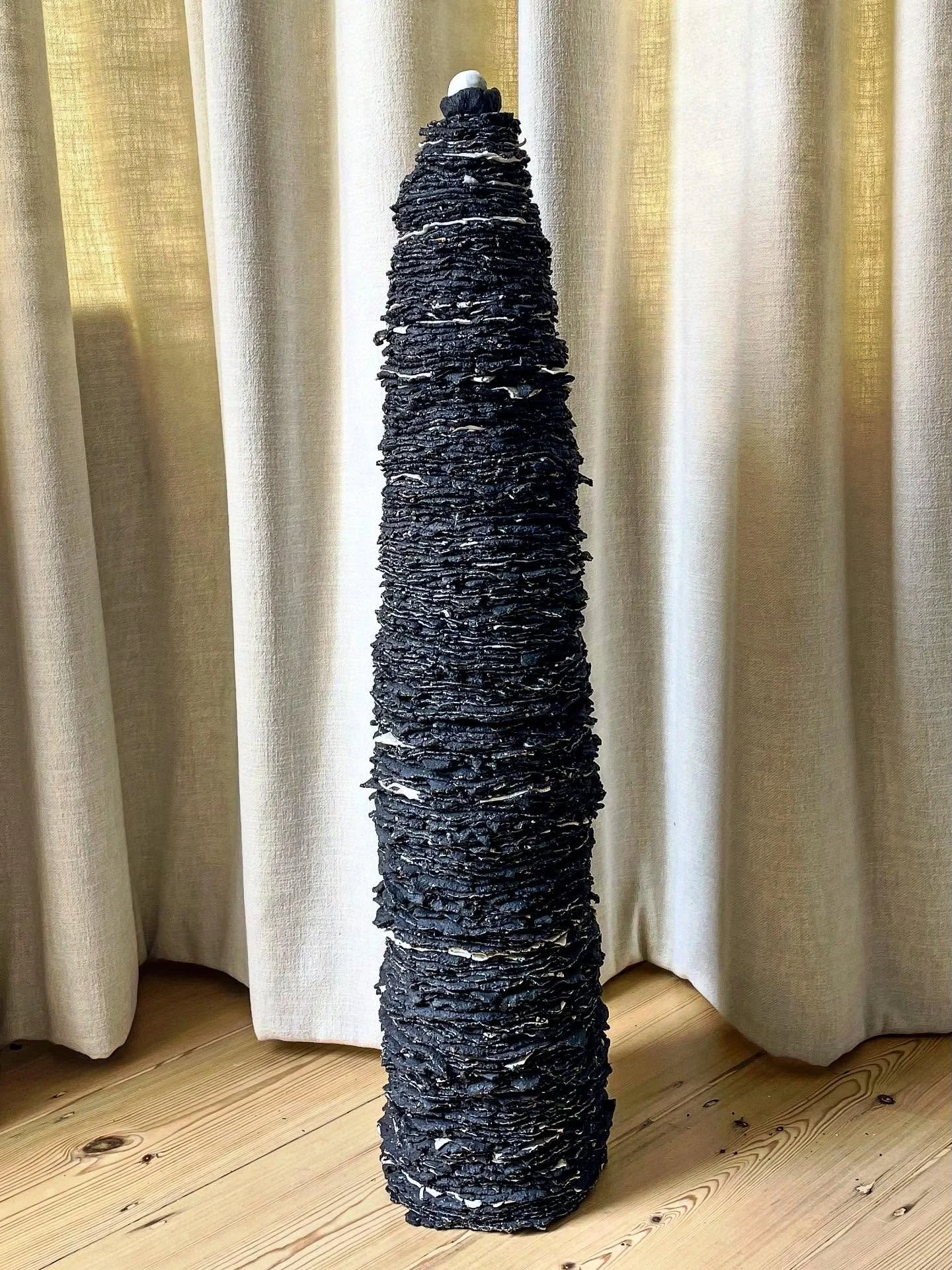 Final piece of the new Ash to Ashes collection of ceramic sculptures at 80cm high made on the Emerge residency @emergeinbath to memorialise ash trees that are during of ash dieback. #ceramics #ceramicsculpture #blackclay #porcelain #artresidency #eme