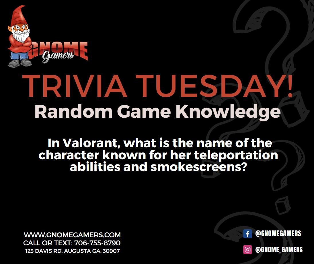 Gnome Gamers Trivia Tuesday!
We will post the answer in the comments next week.
Answer to last weeks Trivia was: Peeley