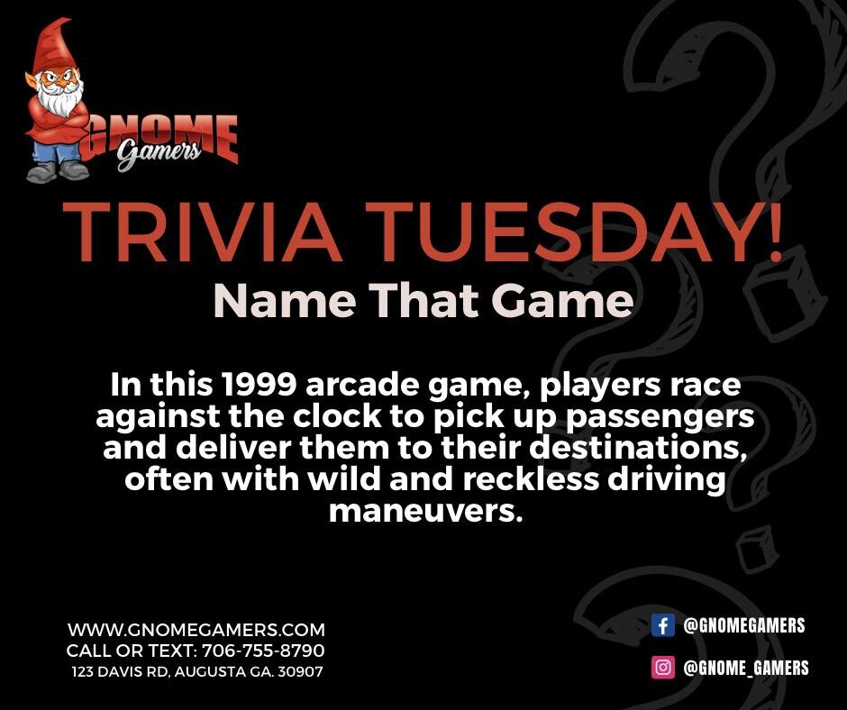Gnome Gamers Trivia Tuesday!
We will post the answer in the comments next week.
Answer to last weeks Trivia was: 1972