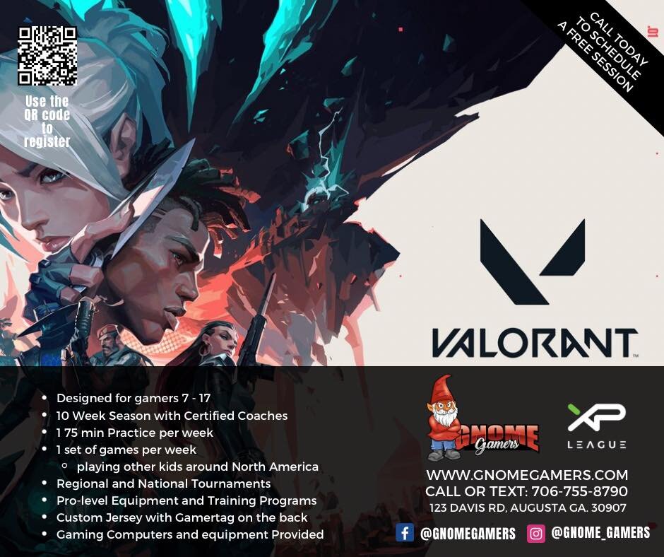 Attention all young Valorant players! 

Calling out to all skilled gamers aged 7-17! If you're passionate about Valorant and eager to join forces with fellow young talents at Gnome Gamers, this is your chance! Let's team up, strategize, and conquer t