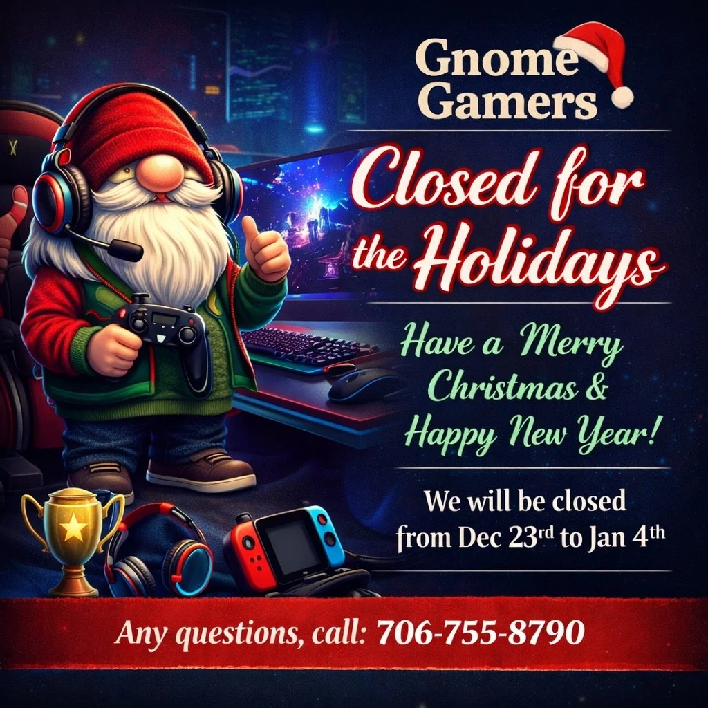 Holiday patch incoming.
Gnome Gamers is offline Dec 23 to Jan 4 for winter maintenance, family time, and snack respawns.
We will see you in the new year. 🎮✨