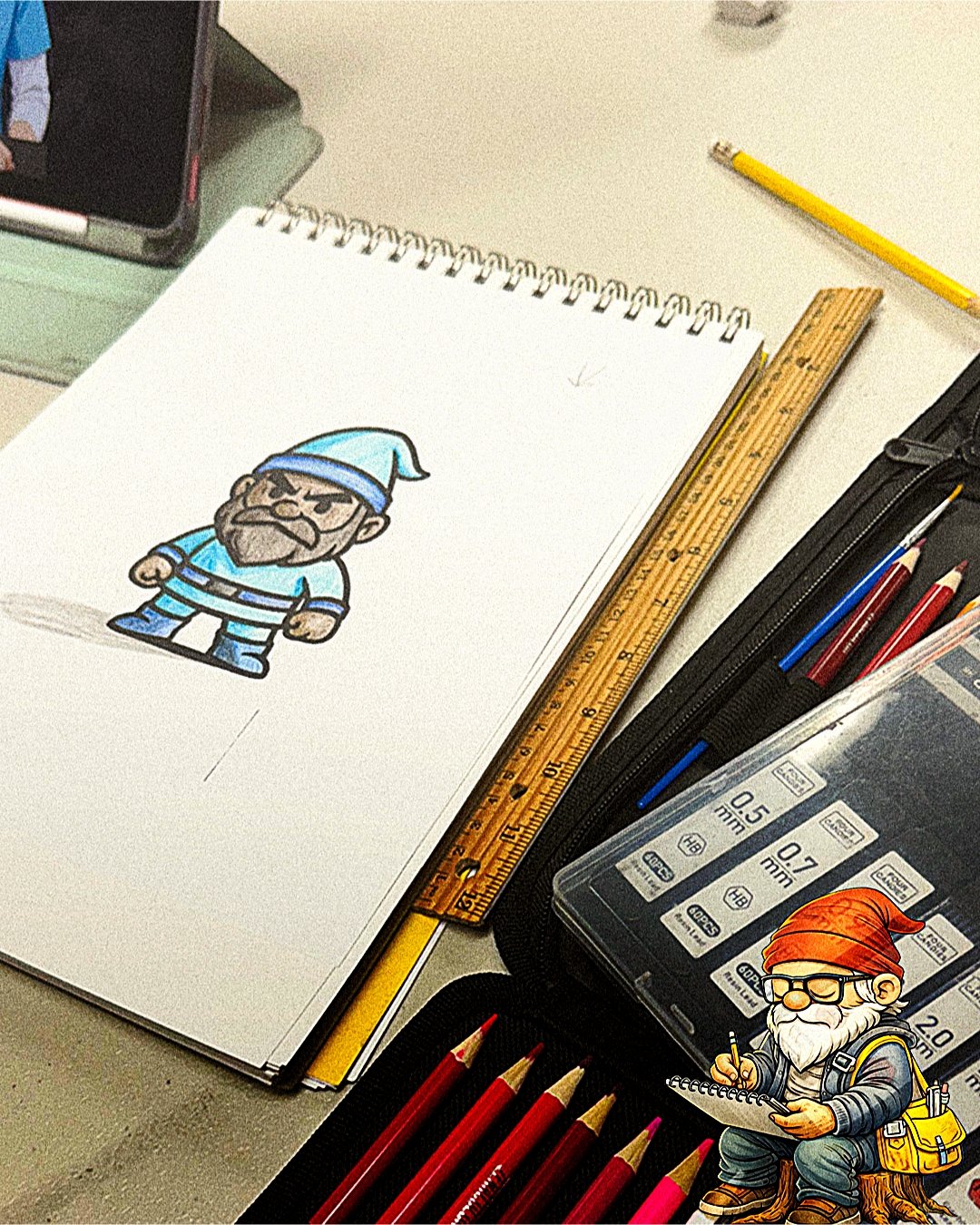Ready to level up your drawing skills?

Our Tuesday 5:00&ndash;6:30 PM Gnome Arts class focuses on real fundamentals:
Form
Structure
Character design
Working from reference

This isn&rsquo;t just coloring. We build skills that stack week by week.

Pe