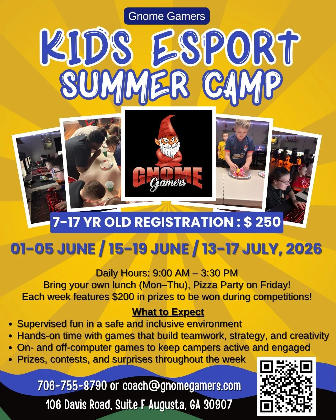 Summer Esports Camp Update &ndash; Spots Are Filling Fast!

Quick update for everyone, our summer camps are starting to fill up.

Right now we have:
&bull; June 1&ndash;5: 6 spots left
&bull; June 15&ndash;19: 10 spots left
&bull; July 13&ndash;17: 1