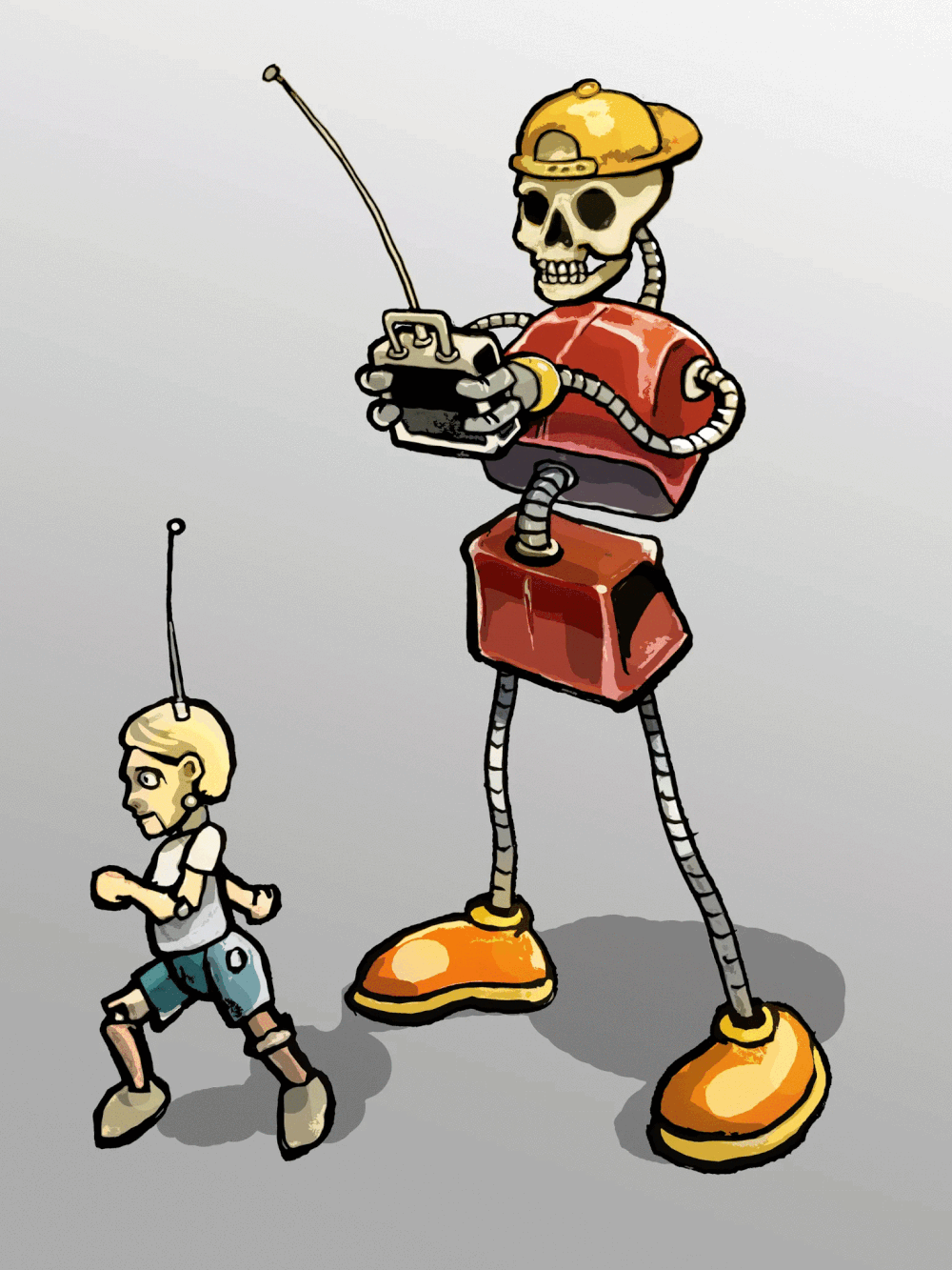 Skellybot with remote control human
Keith K