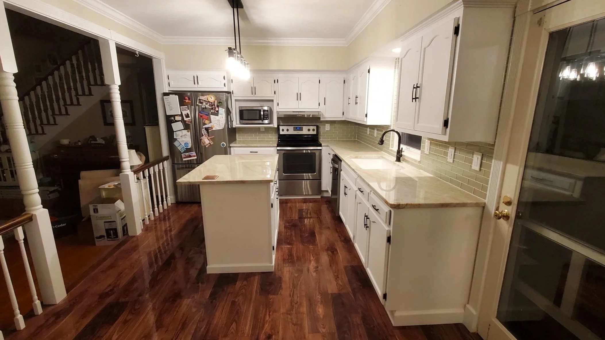 Kitchen renovation in Cleveland, TN, showing finished kitchen and LVP floor