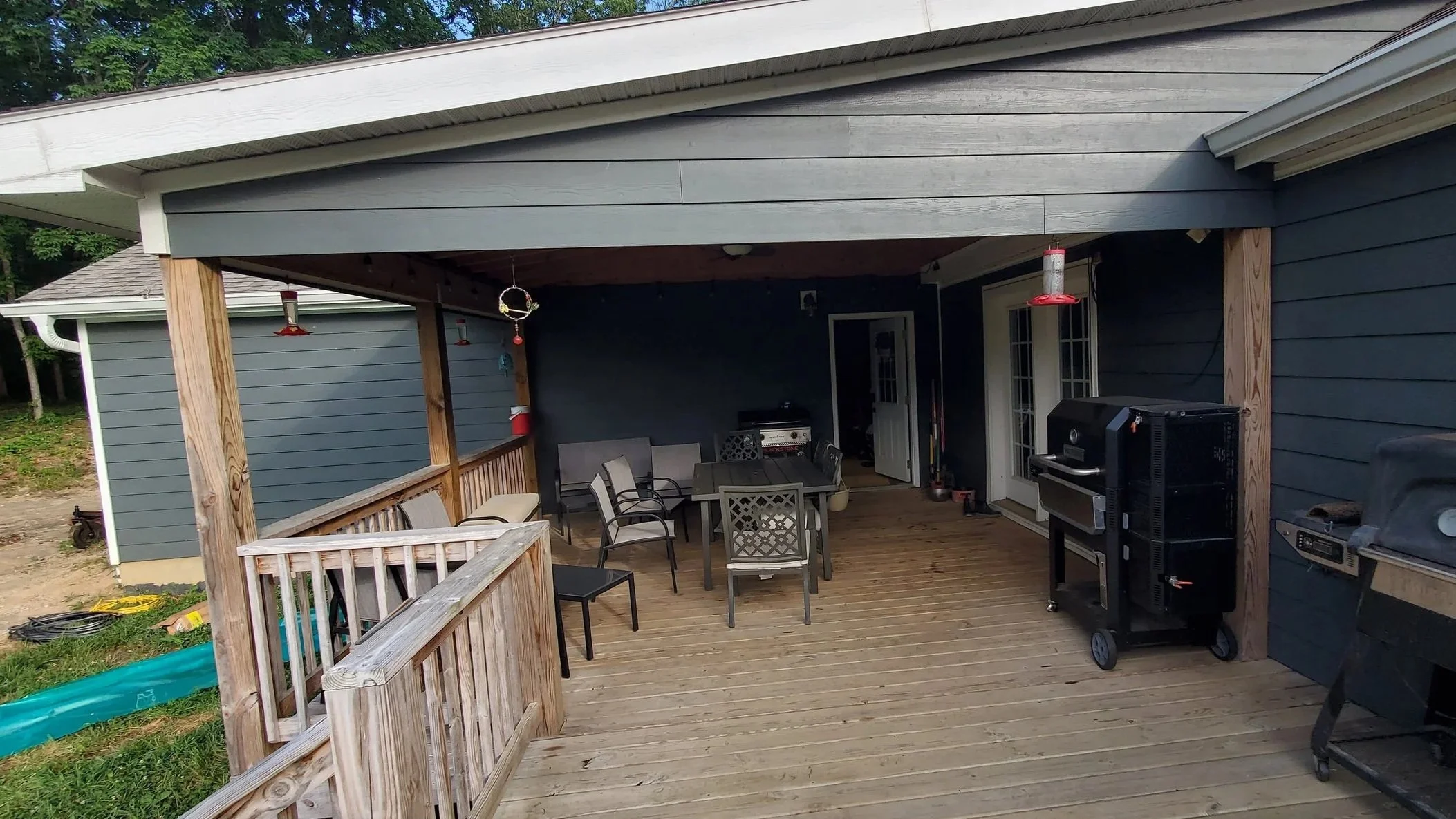 Porch conversion in Dayton, TN showing view of entry before