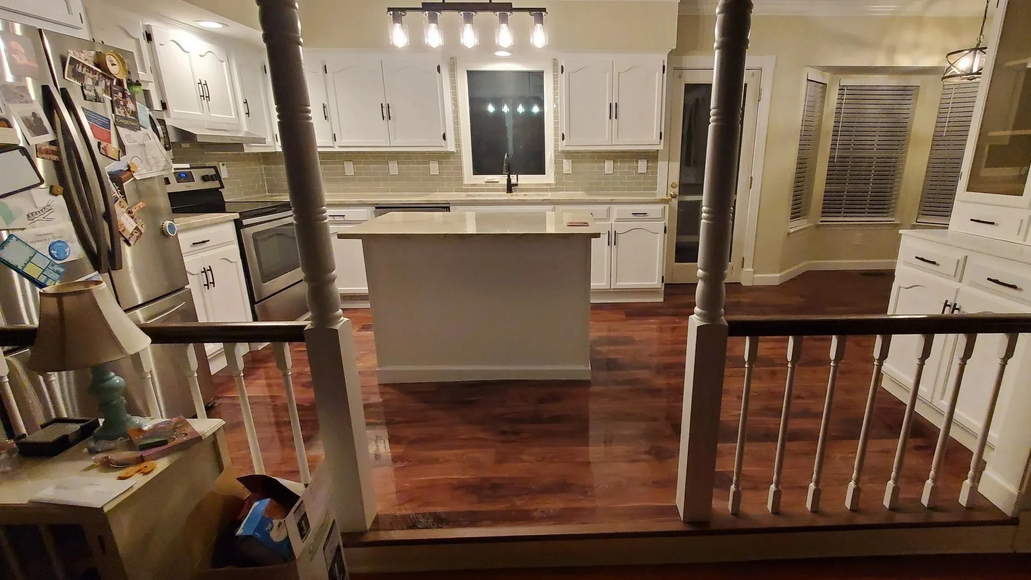 Kitchen renovation in Cleveland, TN showing strengthened railing and finished kitchen renovation