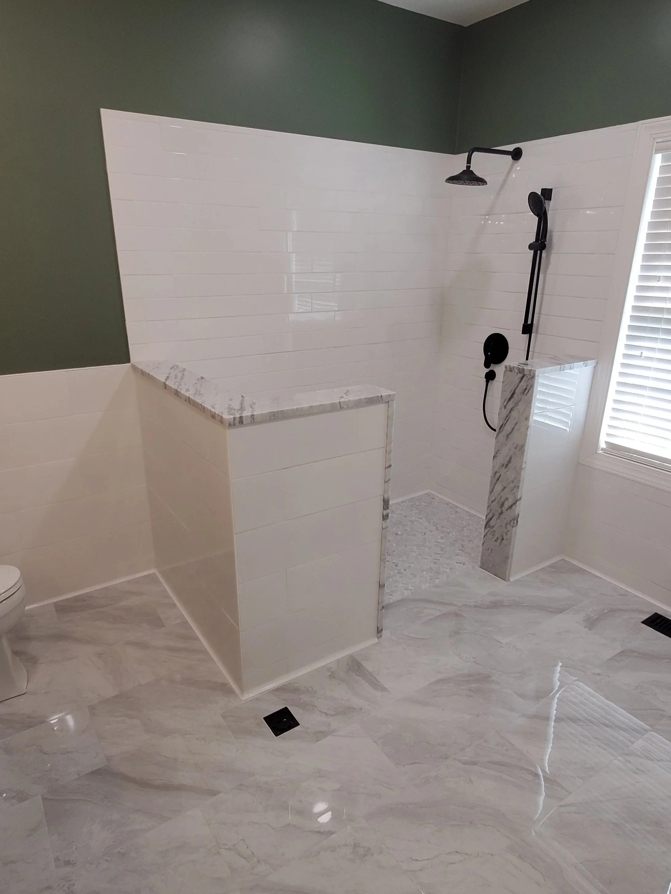 Bathroom remodel in Athens, TN walk in shower and heated floors