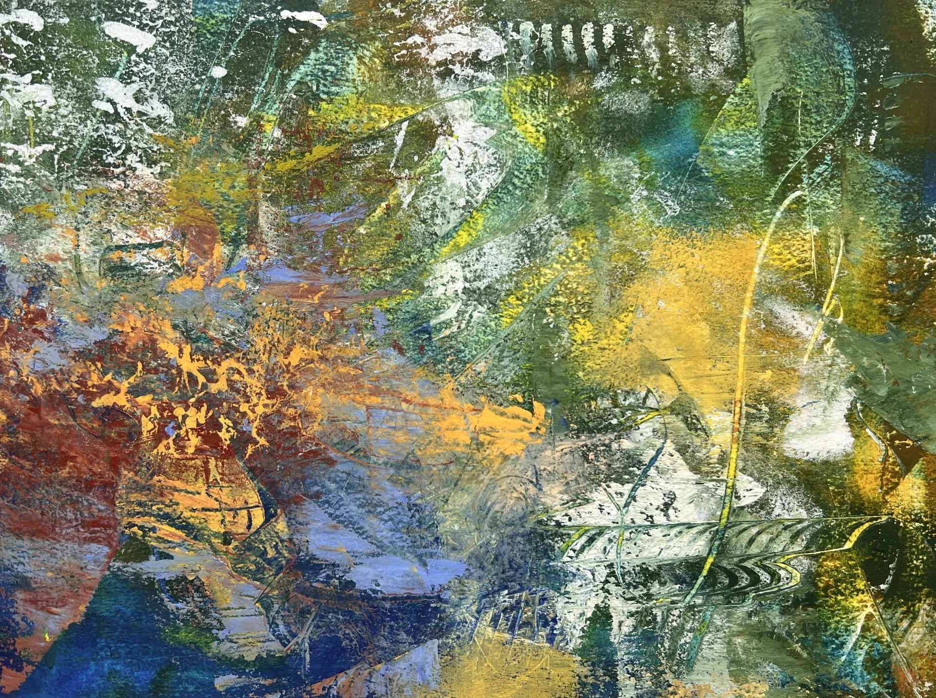 Sailor's Warning 8.5 x 11.5, oil paint and cold wax on paper