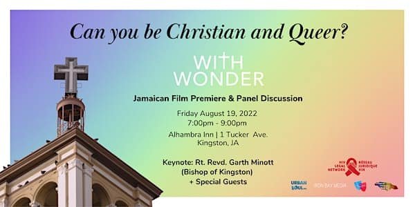Flyer for the Jamaican premier of the documentary "With Wonder". 