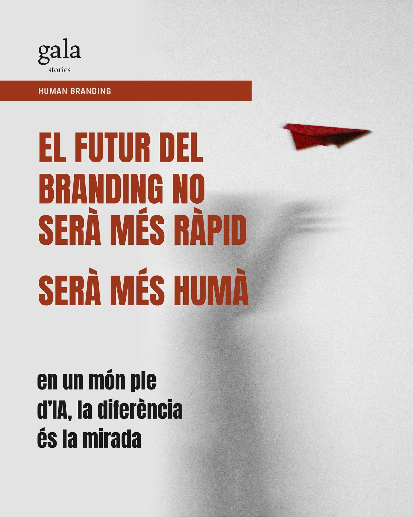 .

/ CAT /

𝗛𝗨𝗠𝗔𝗡 𝗕𝗥𝗔𝗡𝗗𝗜𝗡𝗚
Vivim envoltats d&rsquo;IA, automatismes i eines que poden produir m&eacute;s contingut que mai.
Per&ograve; una marca no creix perqu&egrave; publica molt.
Creix perqu&egrave; 𝗰𝗼𝗻𝗻𝗲𝗰𝘁𝗮.

I connectar &ea