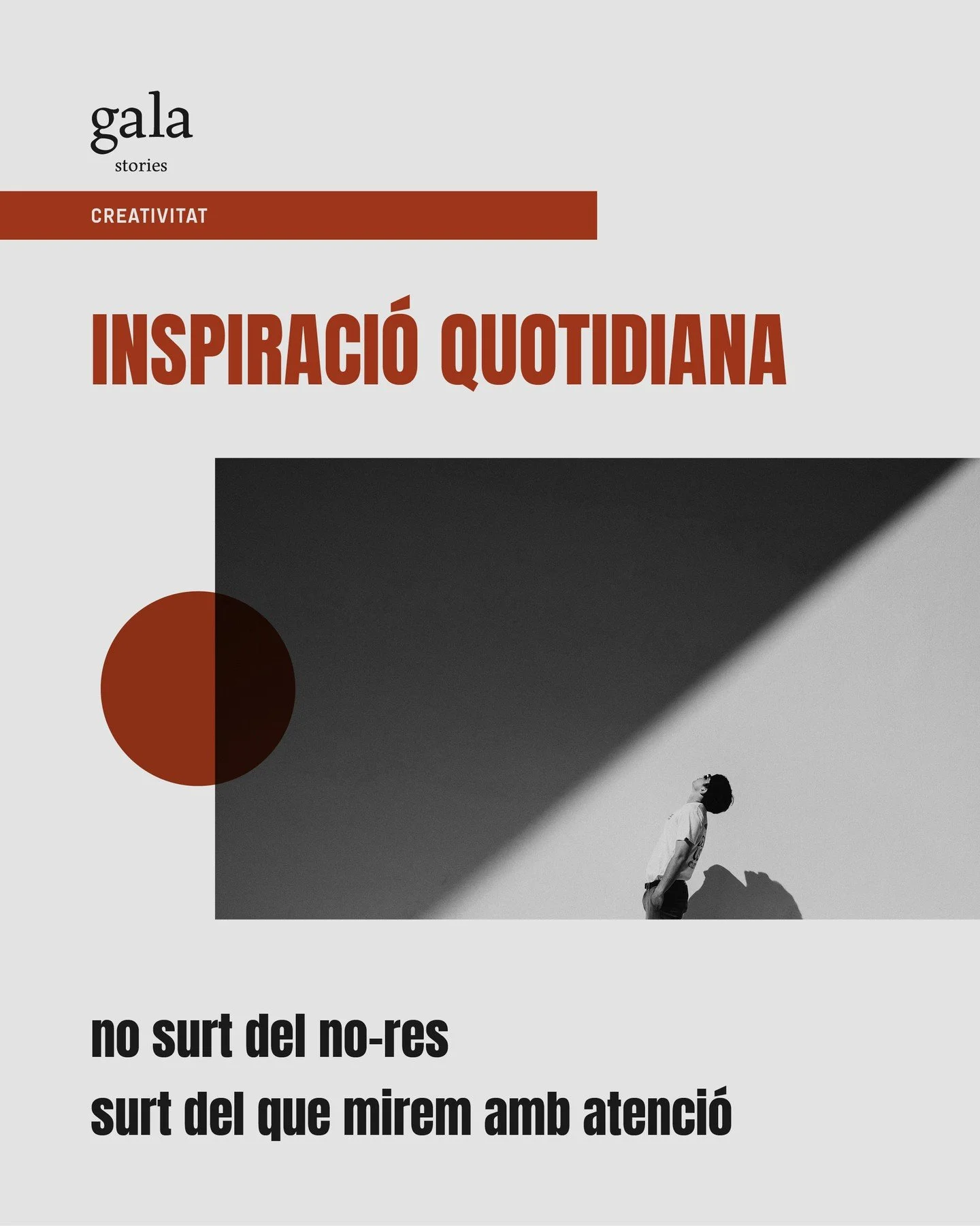 .

/ CAT /

INSPIRACI&Oacute; 𝗤𝗨𝗢𝗧𝗜𝗗𝗜𝗔𝗡𝗔
No tenim una &ldquo;font secreta&rdquo; d&rsquo;inspiraci&oacute;.
El que s&iacute; que tenim &eacute;s un h&agrave;bit molt conscient: mirar.

Mirar com entra la llum en una botiga de barri.
Mirar l
