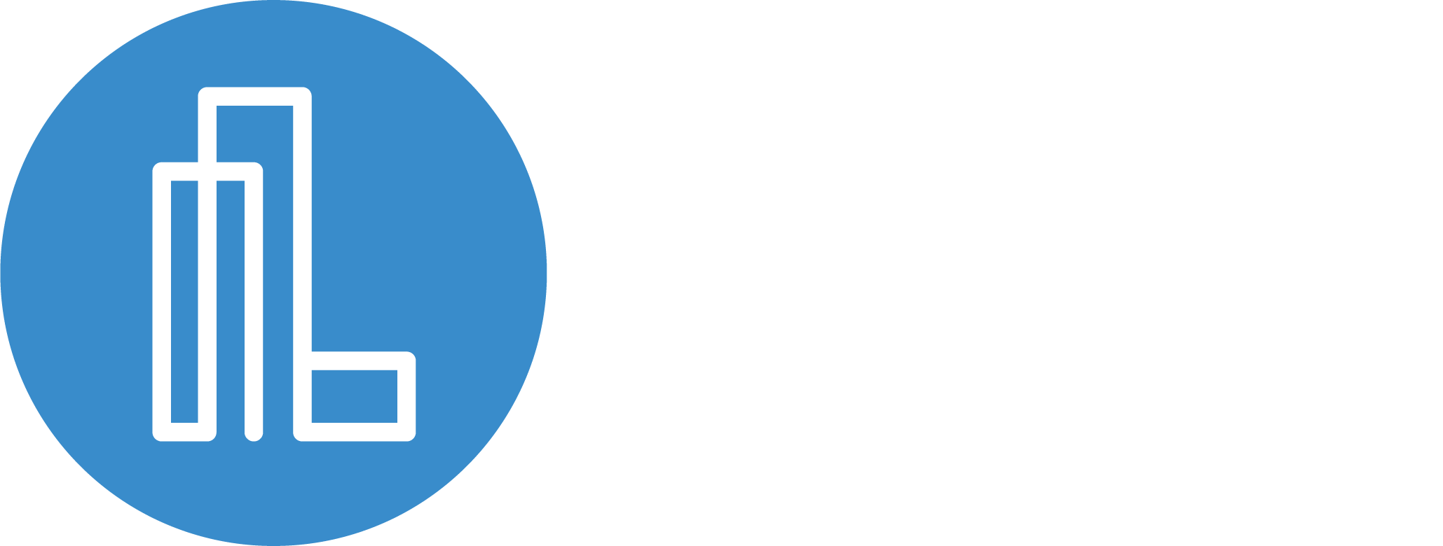 Lafayette Urban Ministry logo with a blue circle containing white outline of a building and the text 'Lafayette Urban Ministry' to the right.