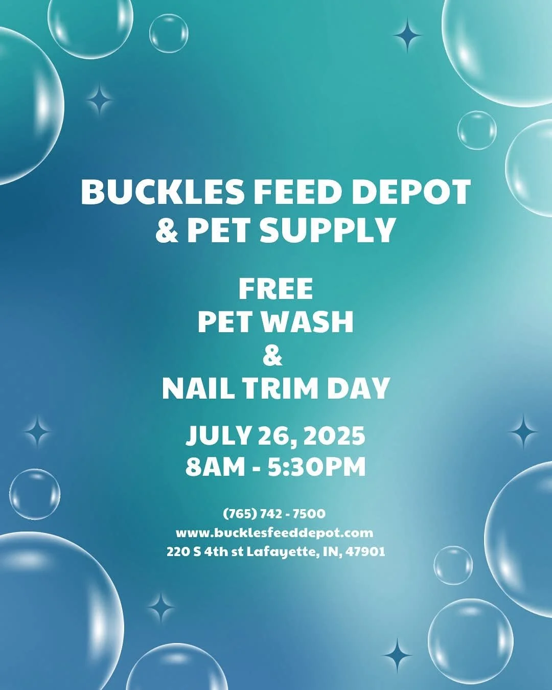 Free Pet Wash & Nail Trim Event 🫧