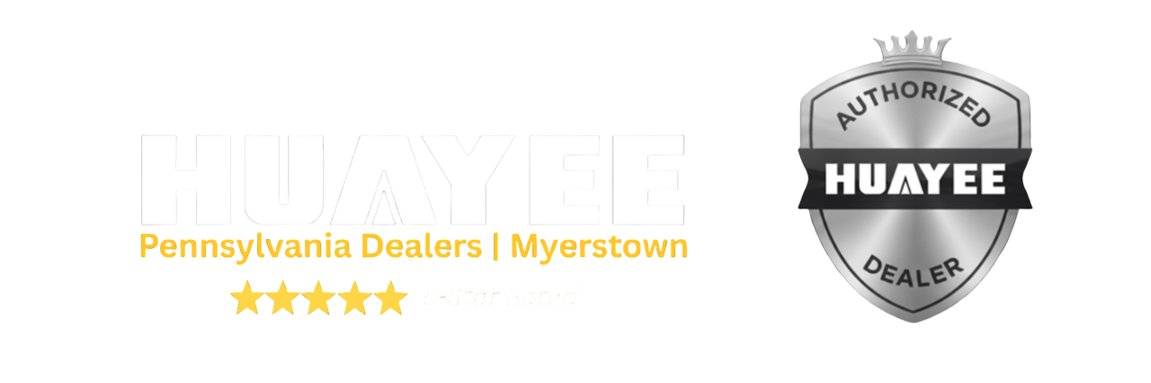 Huyee Authorized Dealer badge overlaying a logo with text and stars.