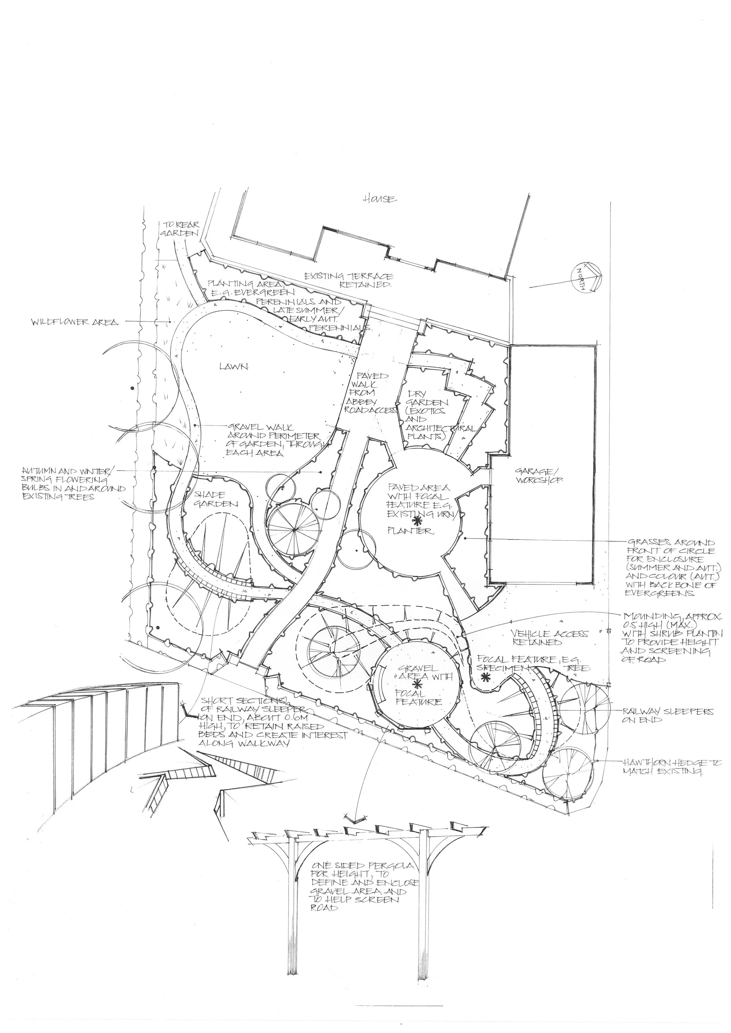 Sketch option 2 for front garden