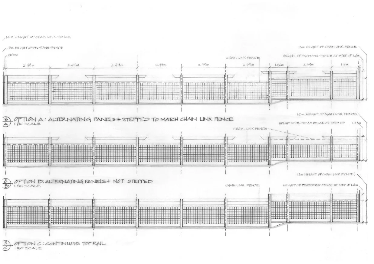 Initial draft sketches for fencing options