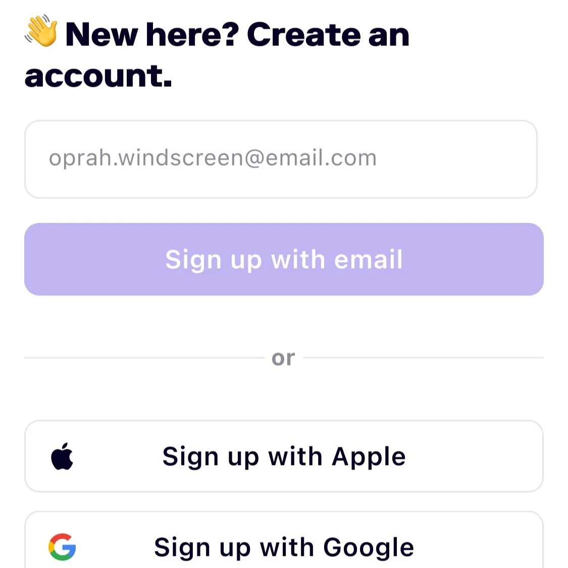 Optimising the sign-up process