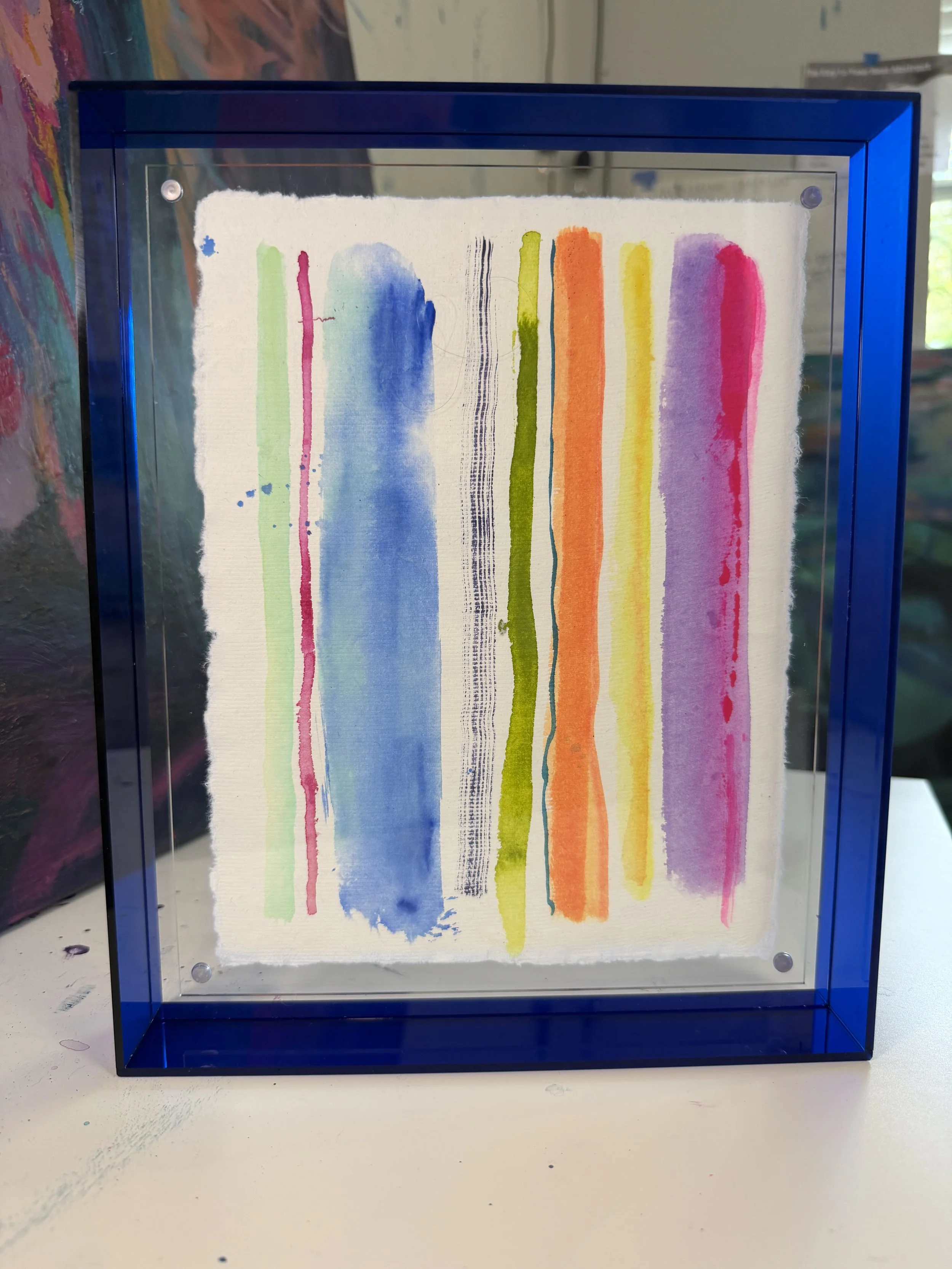 Acrylic Stripes in Float Frame
