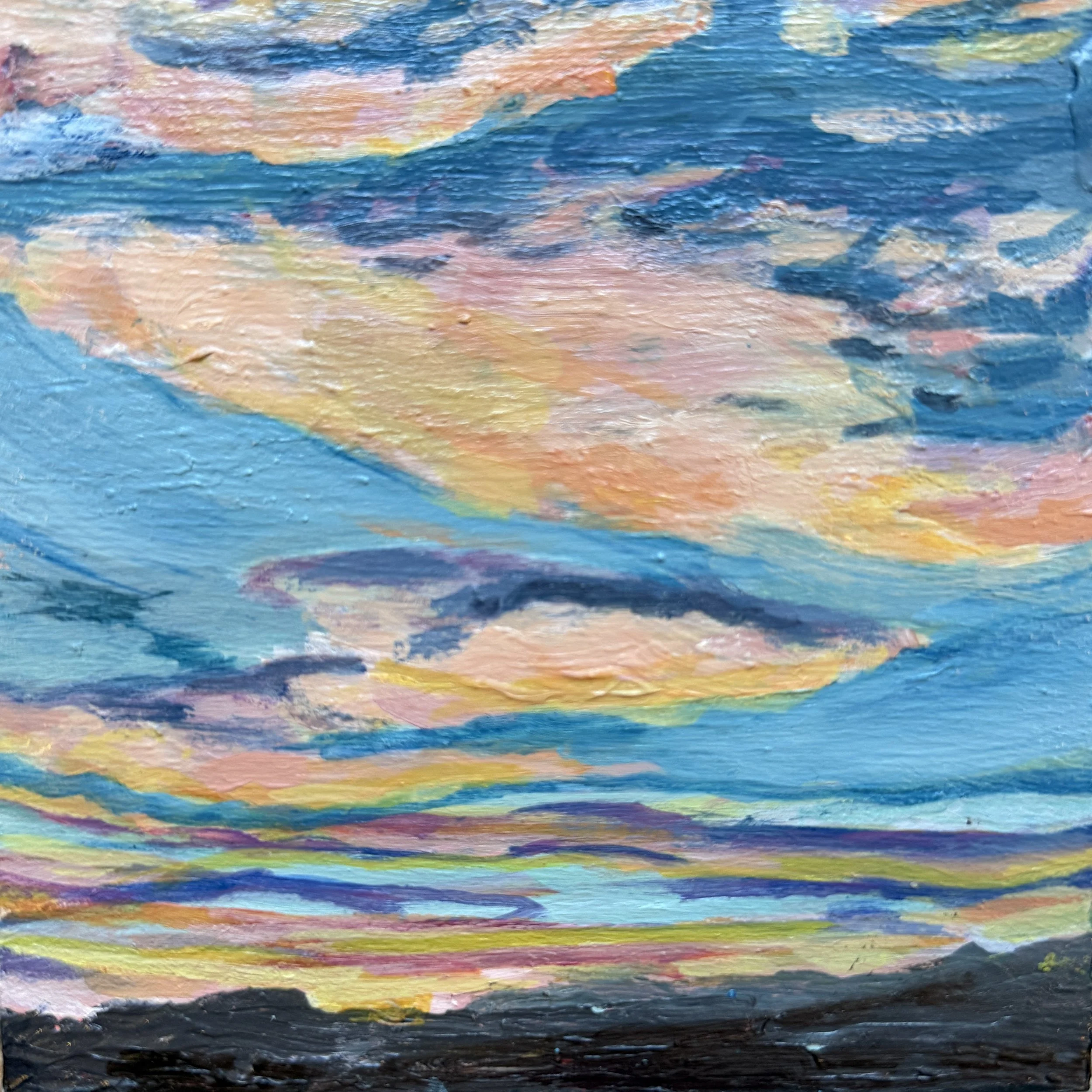 Scenic Drive - Sunset Mini Landscape - 5" x 5" on panel