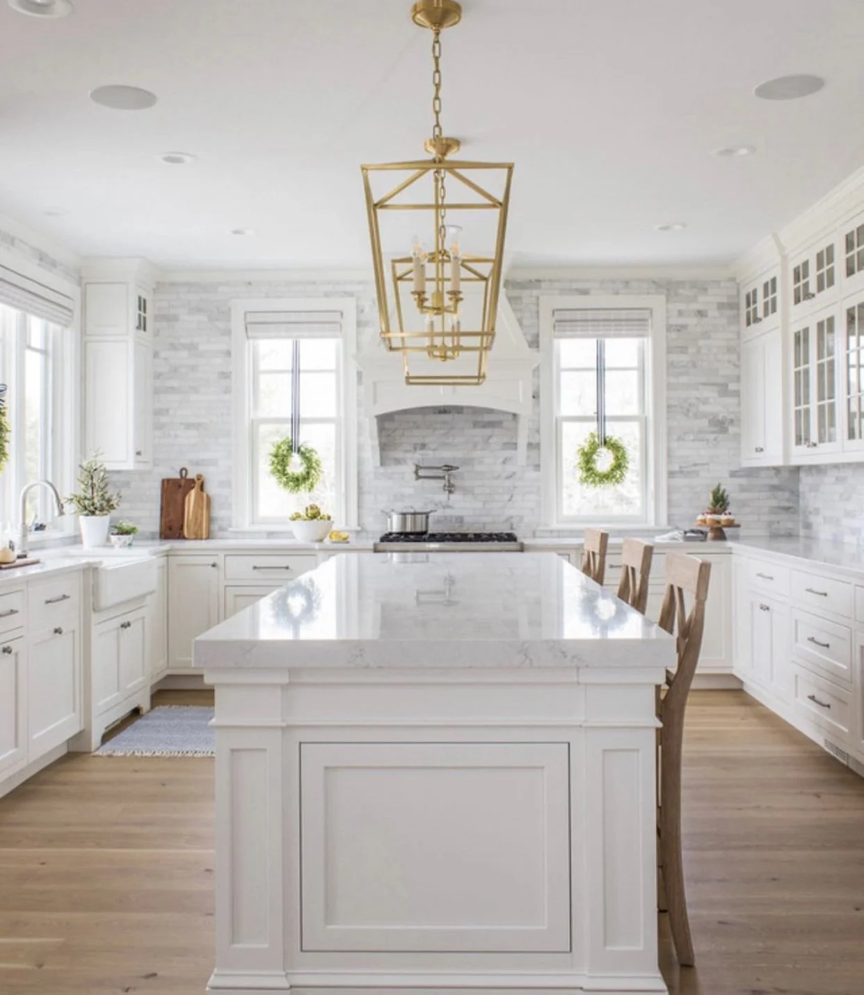 Traditional White Kitchen Kitchen Remodel by Arthur & Ani Custom Designs LLC kitchen quartz granite cabinets tile flooring project photo