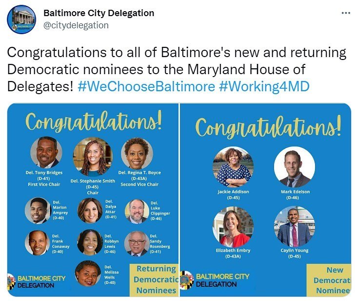 I'm so humbled and excited to become a part of this extraordinary group of Delegates! I can't wait to begin working for the constituents of my district and for every citizen of Maryland!! Come on, January!!

#Working4MD  #2023 Session