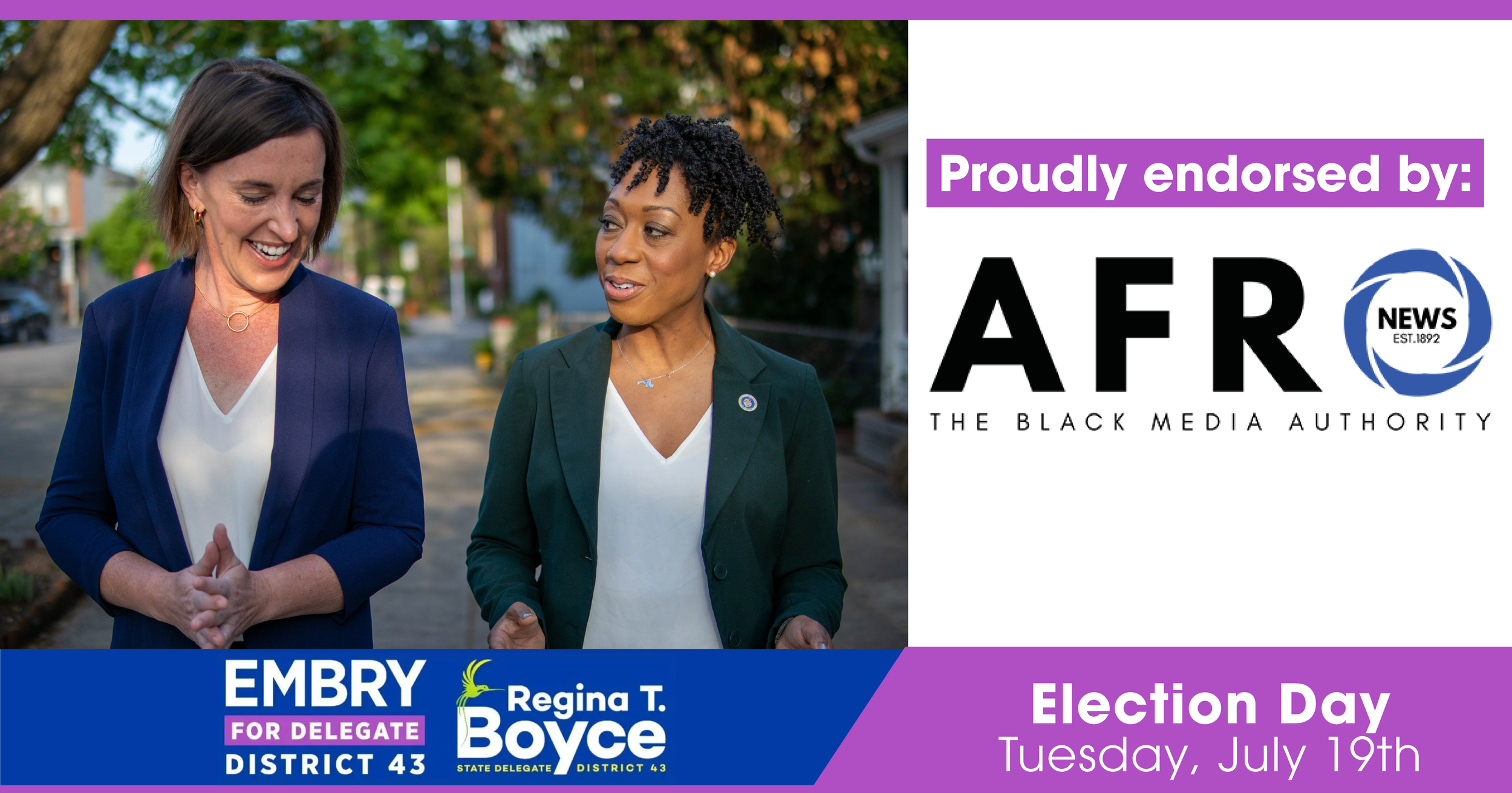 AFRO endorses Elizabeth Embry and Regina Boyce