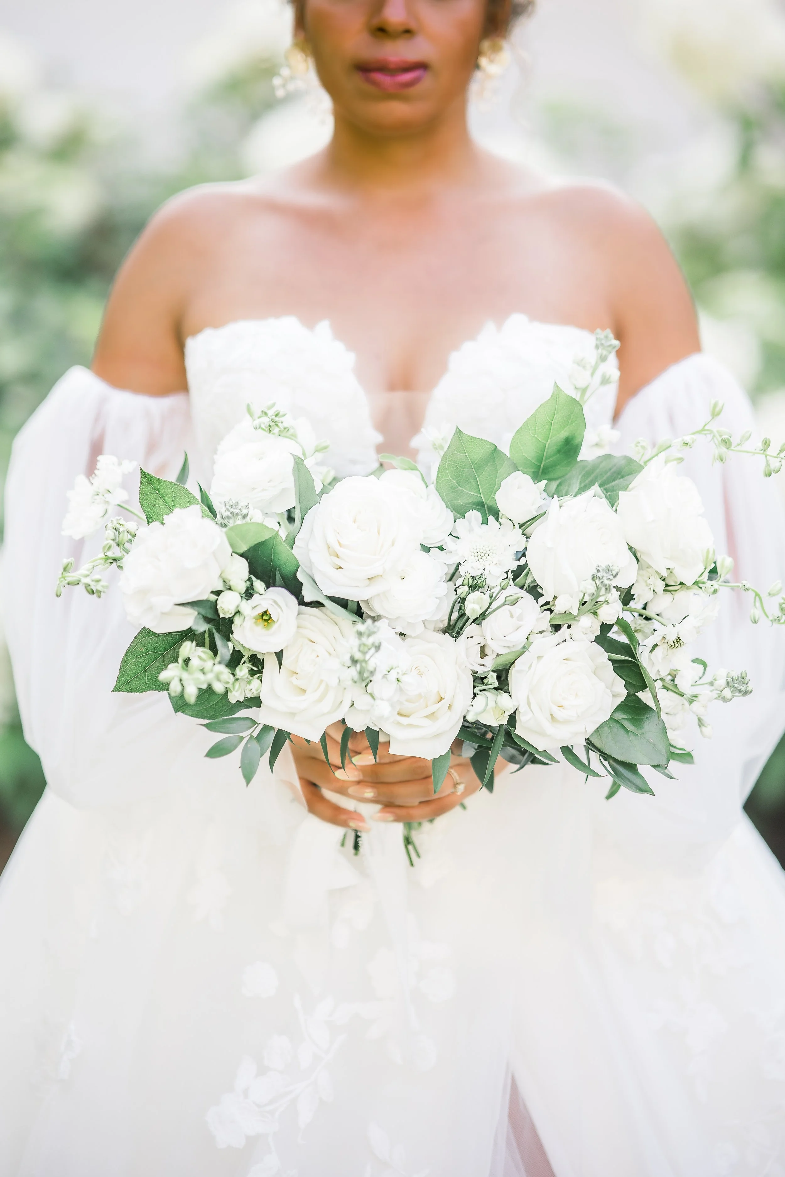 Bridal Bouquet, white and green.