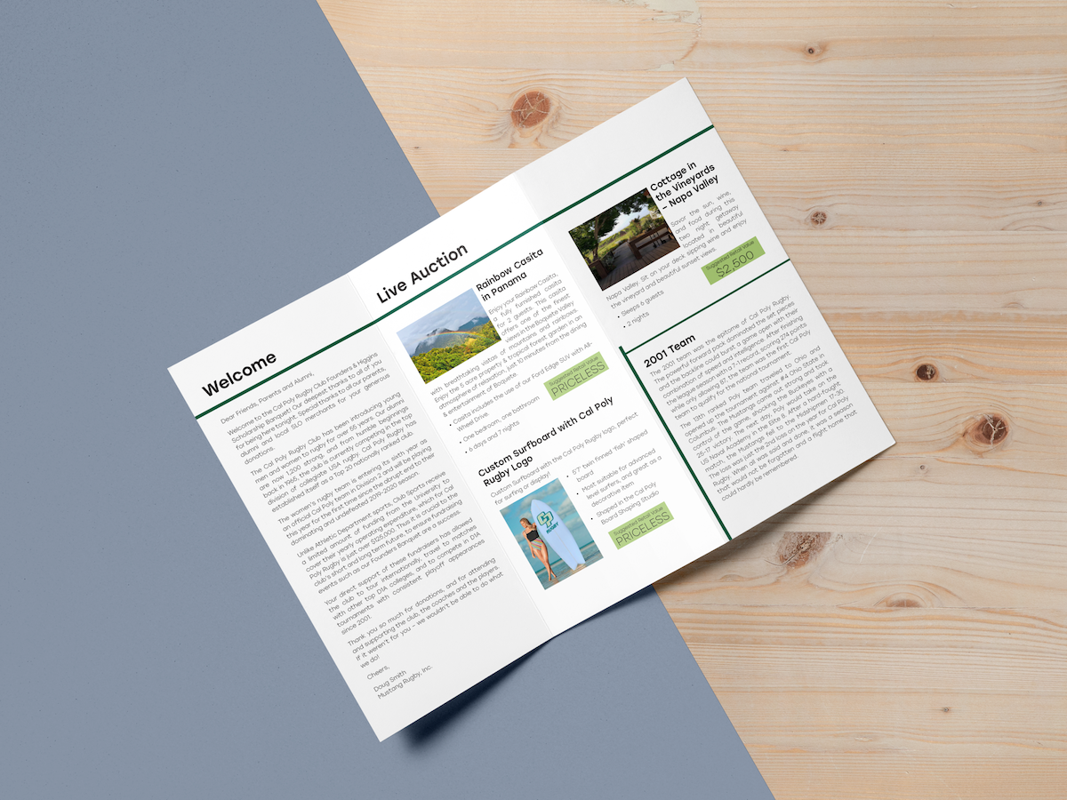 Rugby Banquet Brochure