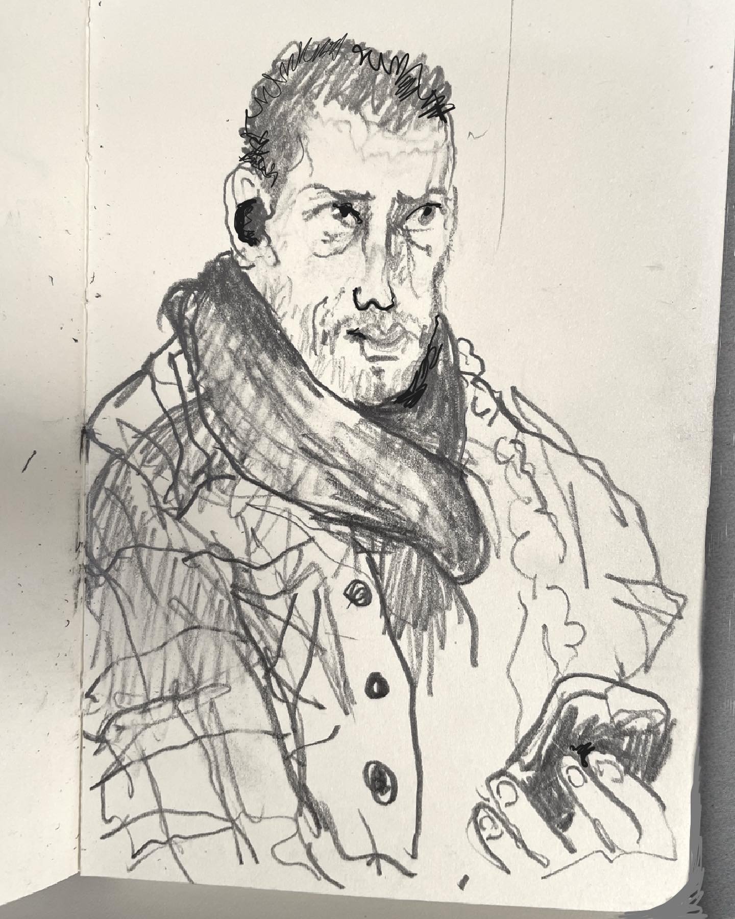 Winter commute, warm coats are back out in force, whiffs of moth balls! Drawn from life on the Northern line .. a small selection of the sketchbooks that I always carry in my backpack, makes travel time go too fast and I get annoyed when people I&rsq