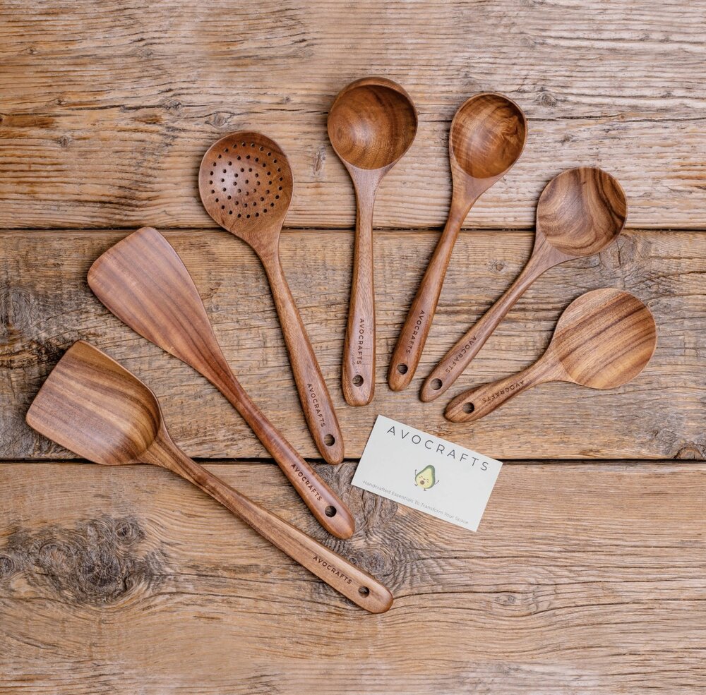 Avocrafts 7 Piece Wooden Kitchen Utensils — Less Is More Studios