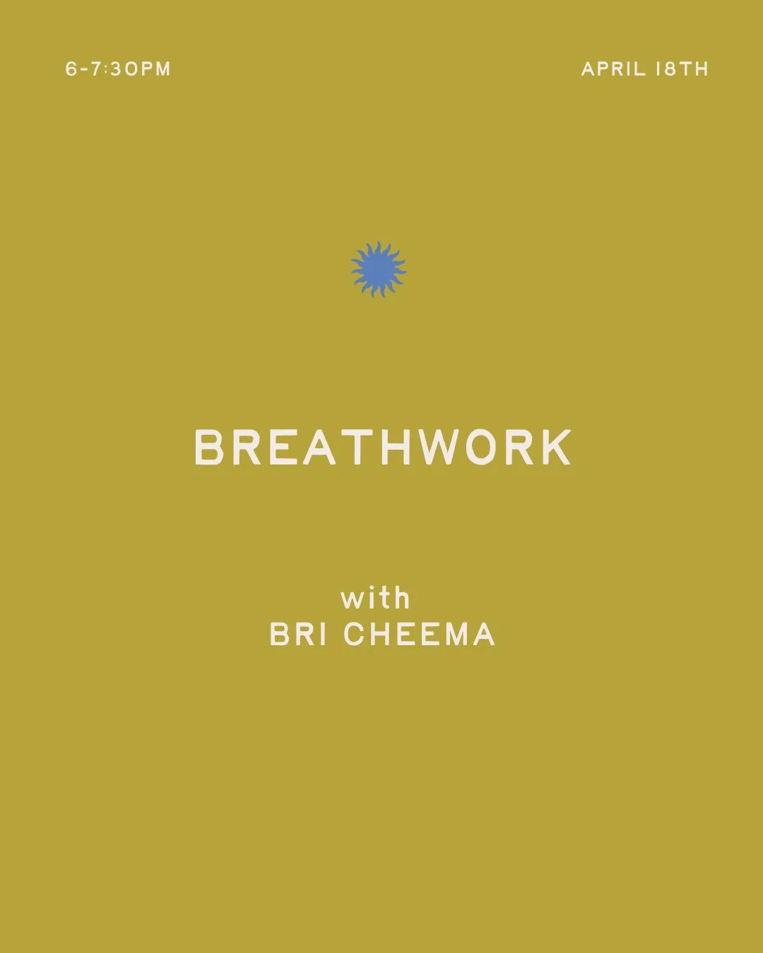 April 18th⁠
6-7:30pm⁠
⁠
with Bri Cheema