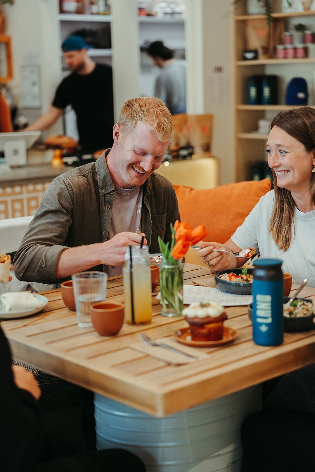 Guests enjoying brunch together at LAND café