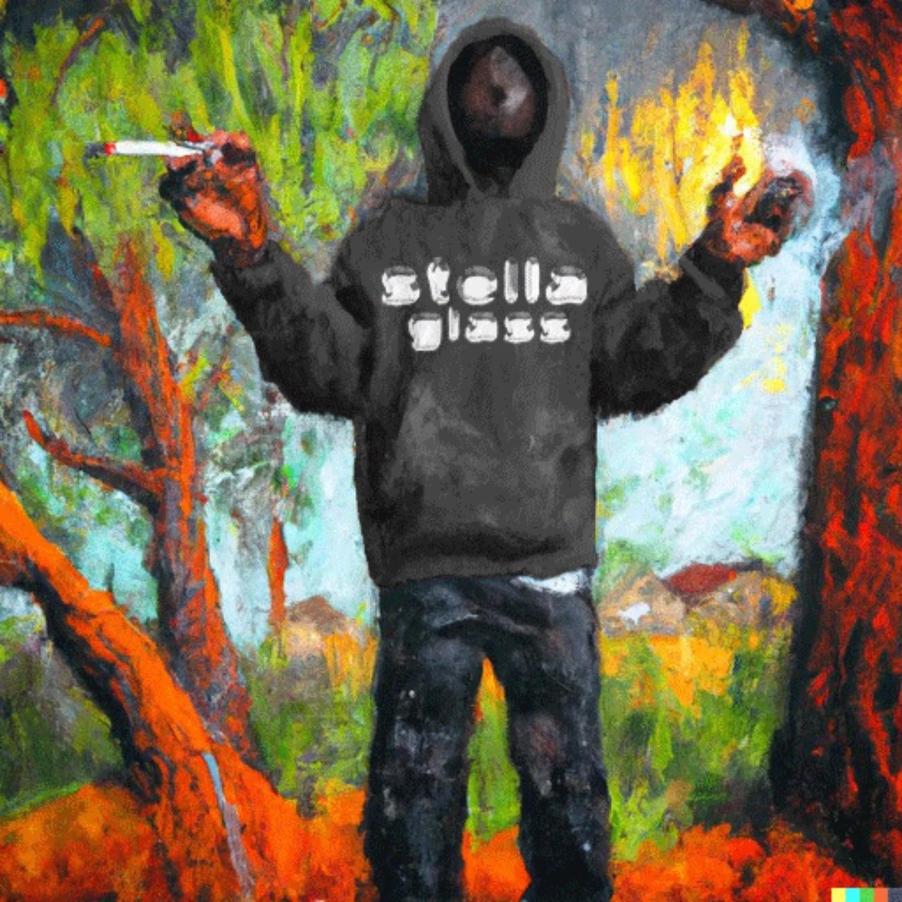 "smoke break in unreleased sg" these are papers not cigs. Created with Ai. 21st generation of session. print placed by @hwy.exe. Feb 1 '23. 