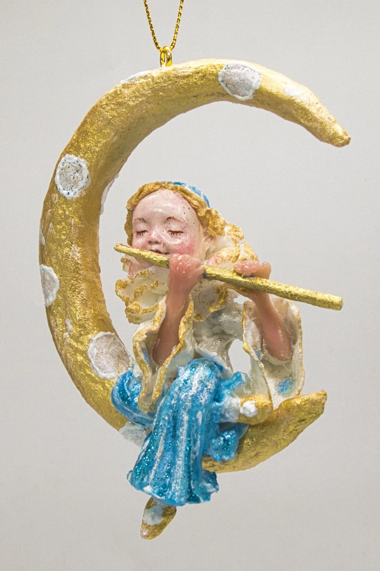 Enchanting Angel on Moon Ornament