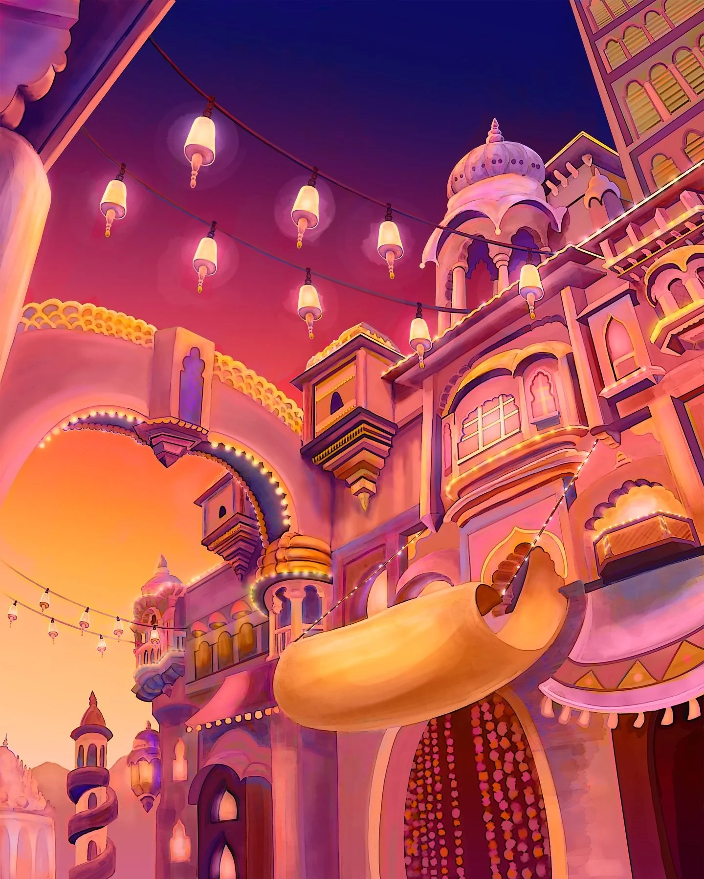 Background design inspired by the Festival of Lights 🪔 drawn and painted by hand. Happy Diwali!