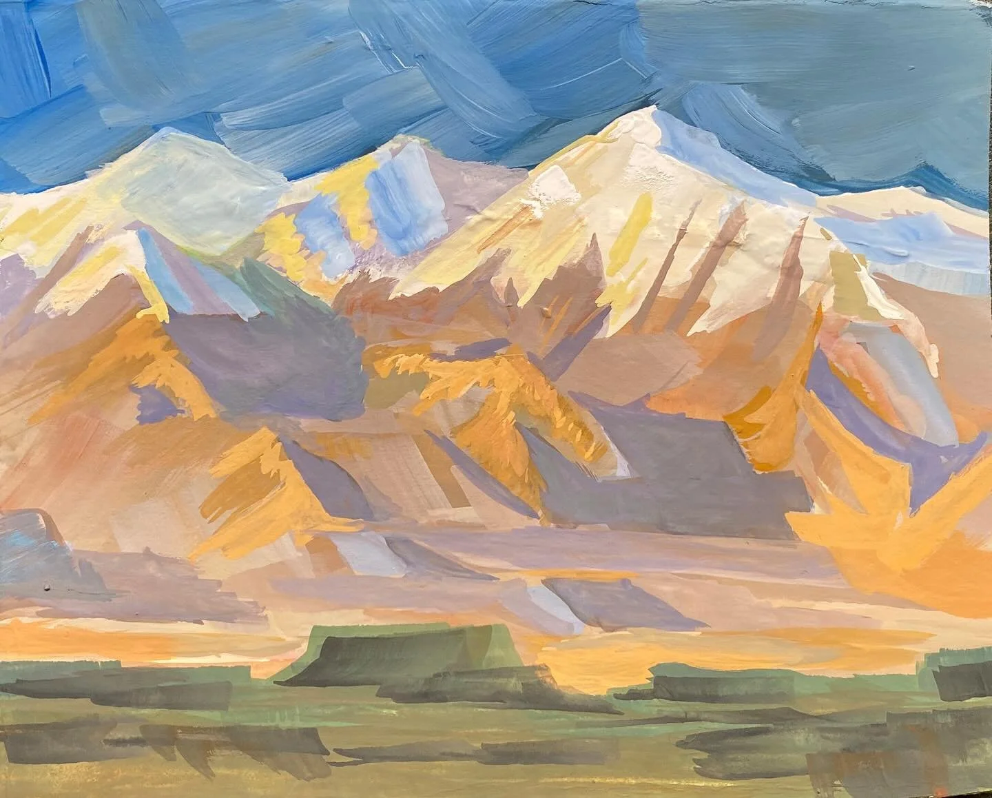 #PleinAirpril 28 another fun paintalong with @alecmonsonart demo recording @warriorpainters 🙏🏽 #gouachepainting #PleinAirpril2024