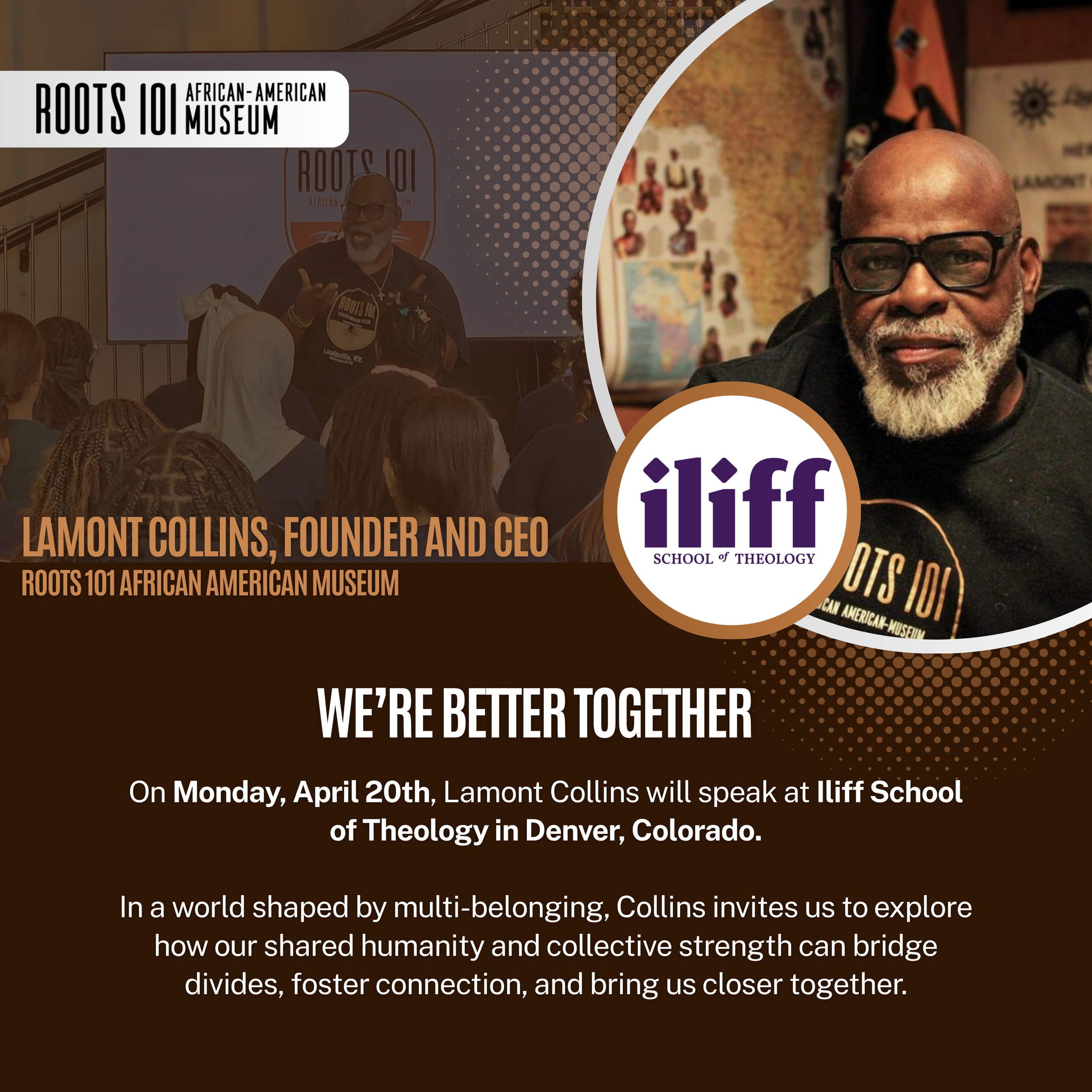 speaking engagement at Iliff School of Theology in Denver, Colorado.