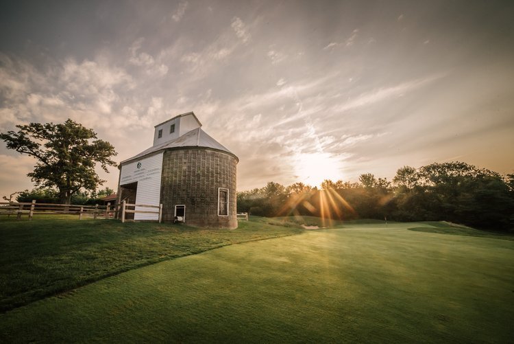    The silo on hole 18 at ArborLinks’ course   