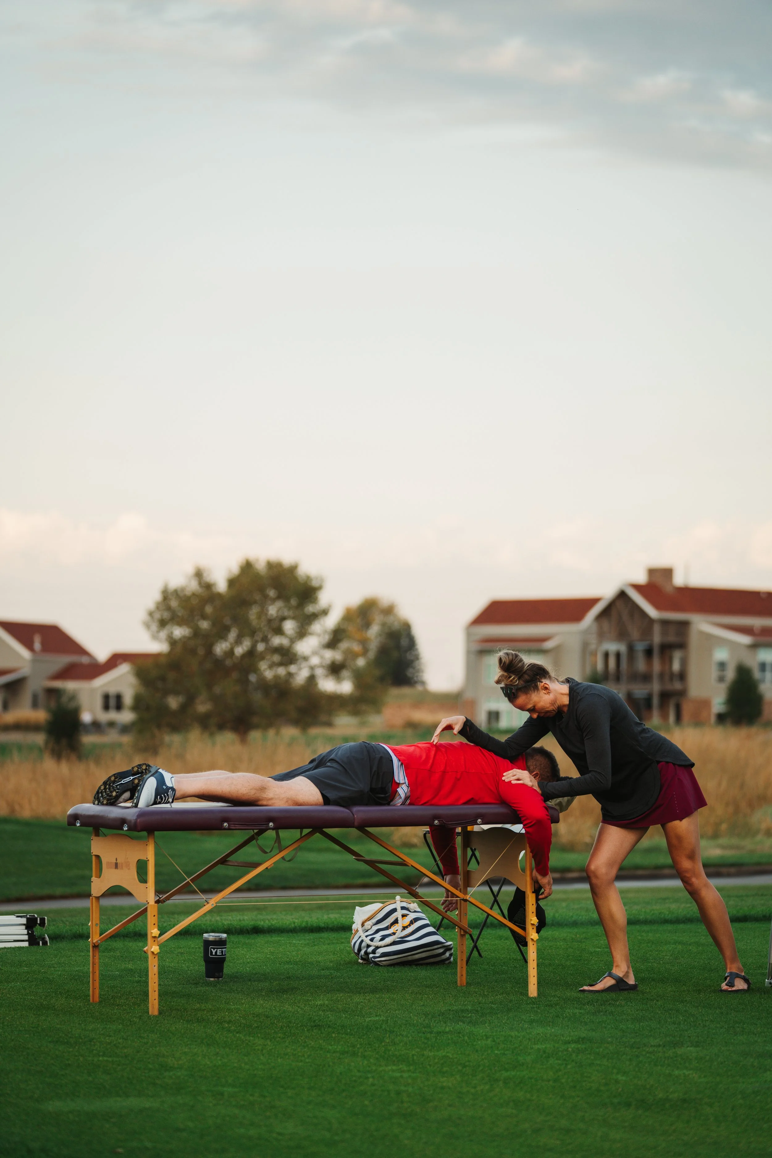 Massage on the range at ArborLinks Member-Member Event