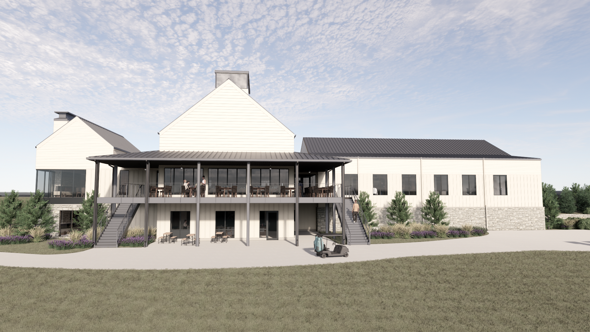 Rendering of new clubhouse at Victoria National to be completed in Spring 2028