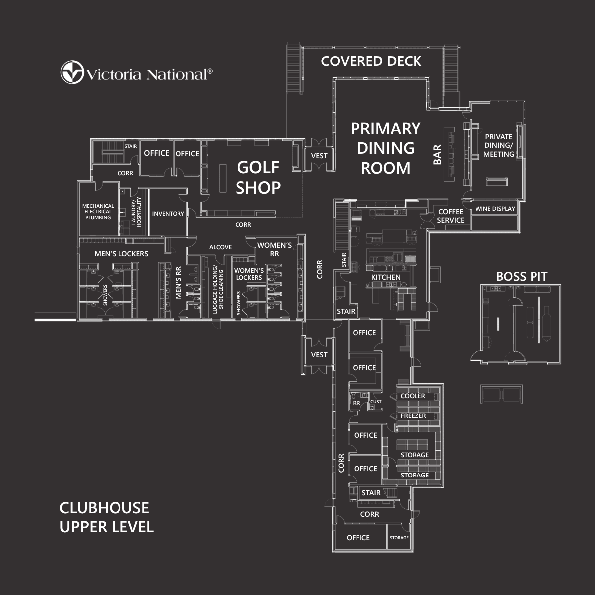 Victoria National clubhouse upper level floor plan