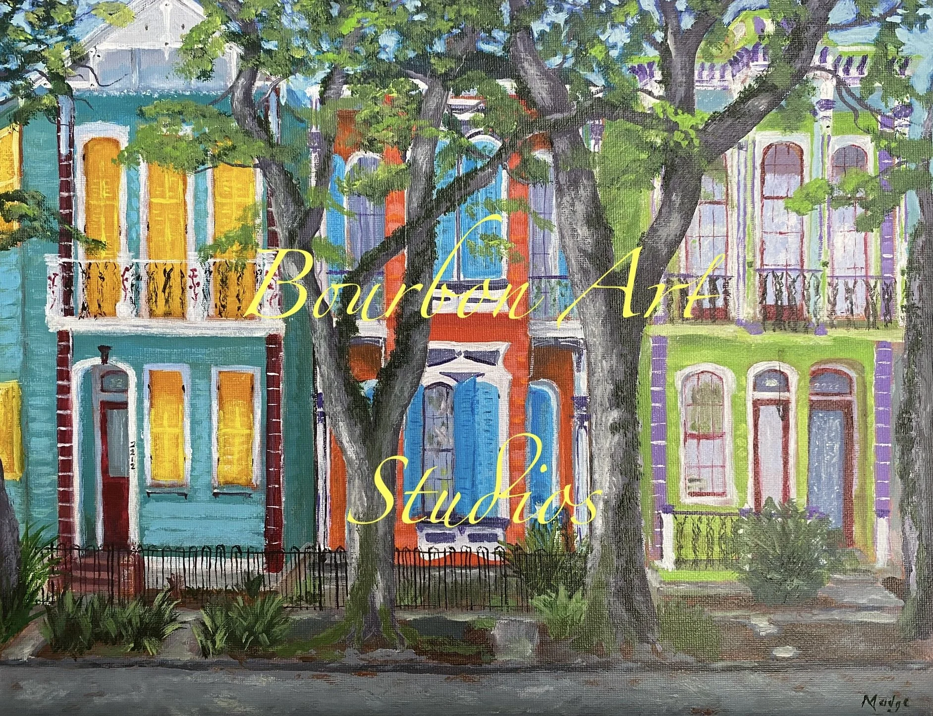 Bourbon Art Studios - original art on canvas, prints of original art, and hand painted coasters.  Art depicts Louisiana themes by artist Madge Ross.  Most art is acrylic on canvas, ranging in size from 8x10 up to 34x36 - West Monroe, LA