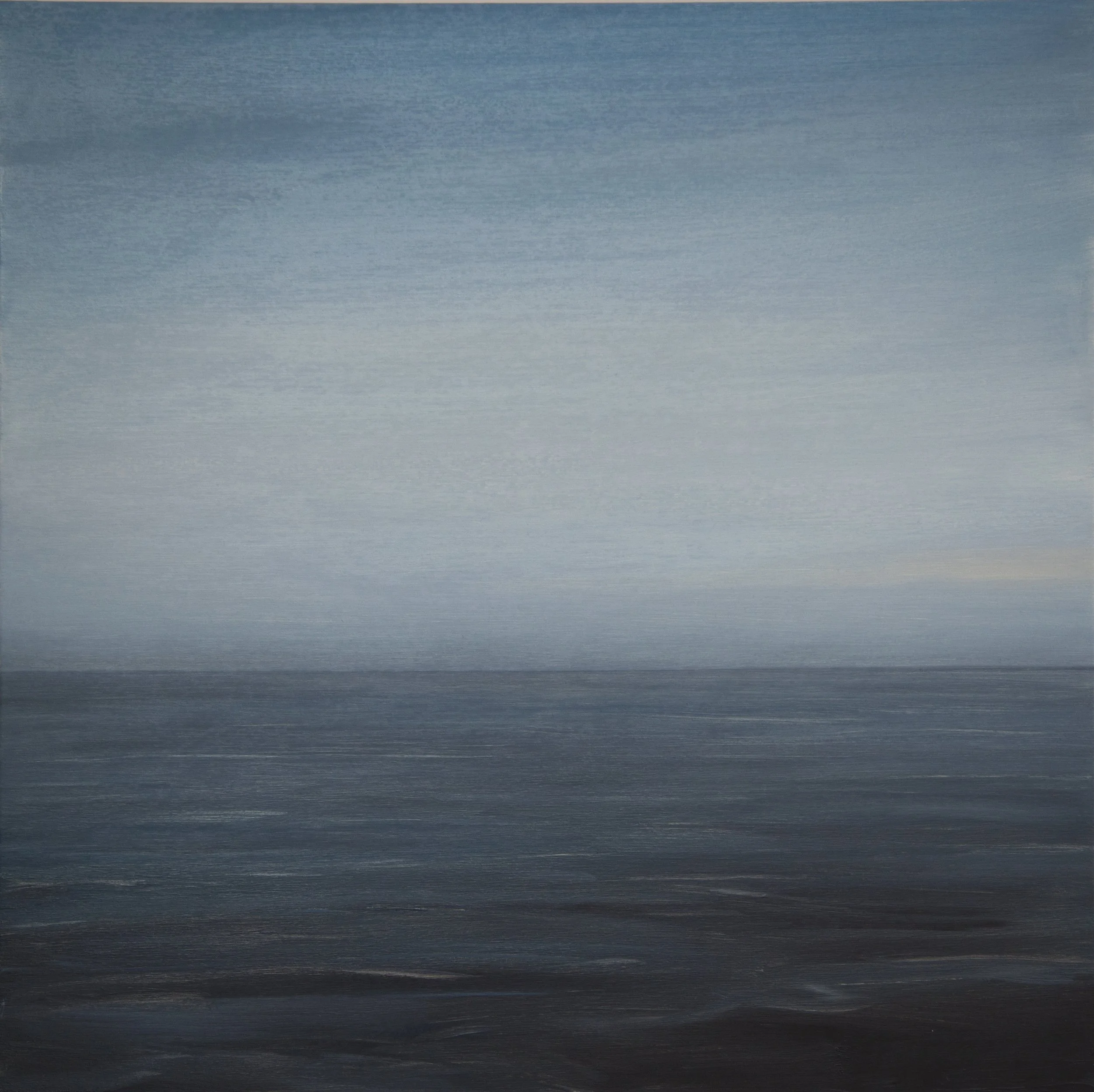 twilight in early january, 2018, 18" x 18", oil on panel