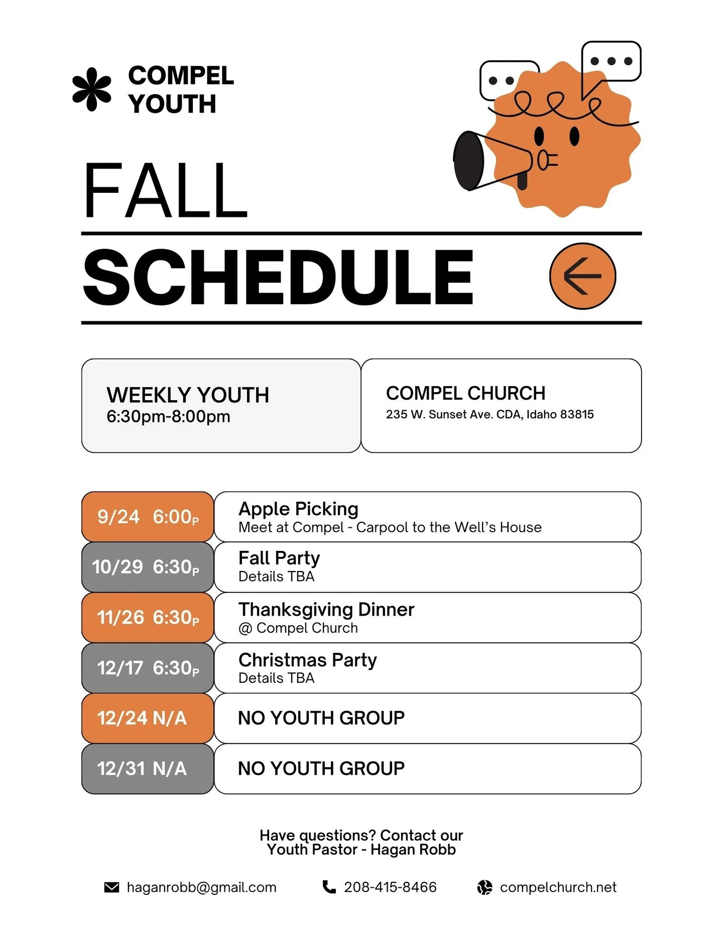 We are so exited about this next season of fellowship and fun!

We're wrapping up our Ephesians study in a few weeks and looking forward to what God has in store for us next!