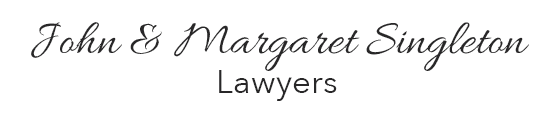 Business card for John & Margaret Singleton, Lawyers