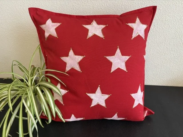 Small Stars on Red Canvas
